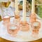 Kate Aspen® Assorted Vintage Ribbed Rose Gold Pink Glass Candlestick Candle Holder Set